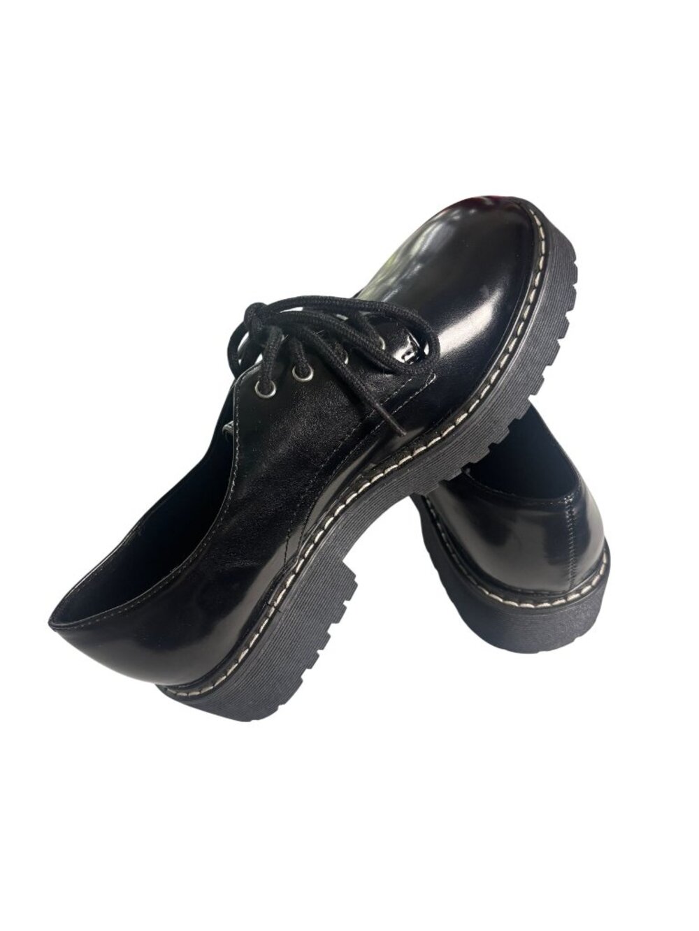 A New Day Black Platform Oxfords Chunky Lug Sole Loafers Dress Shoes 7.5